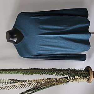 Apt.9 Heather Teal V-neck Long Sleeve Tee